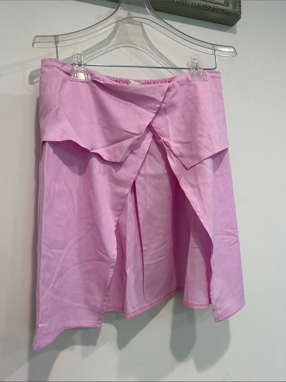 Rotimia Women’s Mini Skirt Light Pink Lavender Open Front Cover Up Medium Nwot — image 2 of 6
